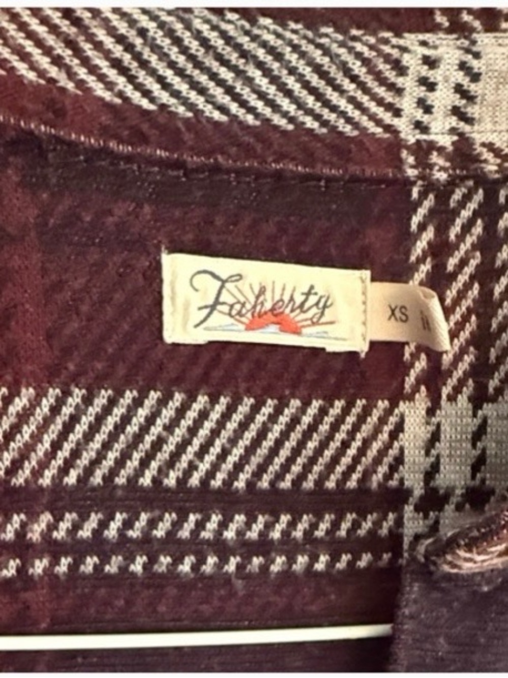 Faherty Navy and Burgundy Plaid Button-Front Maxi Dress - Picture 5 of 6